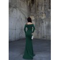 196459 GREEN COCKTAİL DRESS CREPE FABRIC