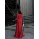 196462 RED COCKTAİL DRESS CREPE FABRIC