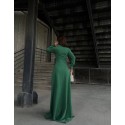 196463 GREEN COCKTAİL DRESS CREPE FABRIC