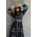 196500 BLACK PATTERNED DRESS Babel Fabric