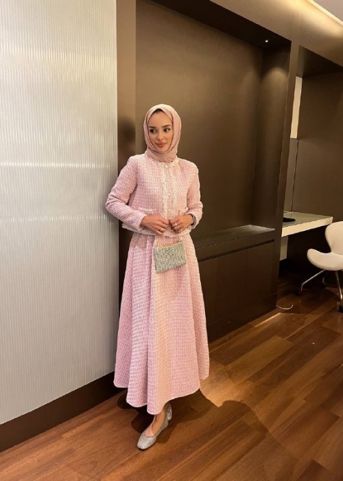 196554 PINK HIJAB TESETTÜR TAKIM