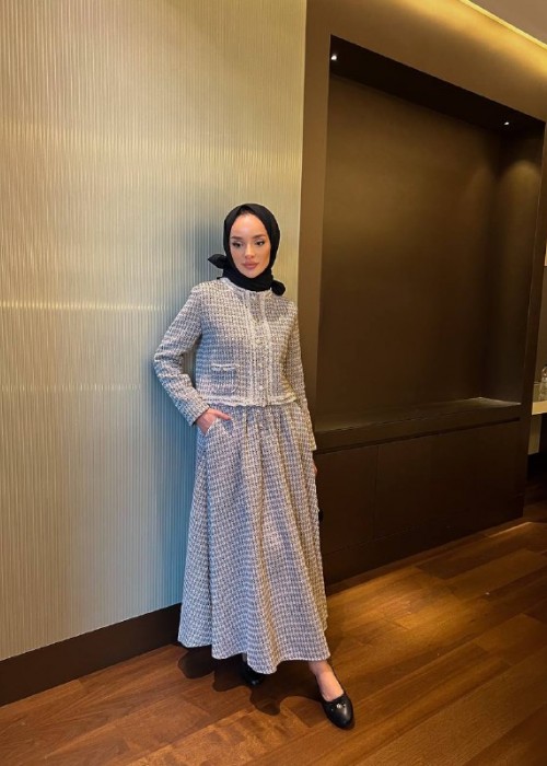 196556 GREY HIJAB TESETTÜR TAKIM