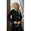 196574 SCHWARZ HIJAB TESETTÜR ELBİSE