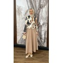 196575 BEIGE HIJAB TESETTÜR ELBİSE