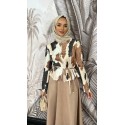 196575 BEIGE HIJAB TESETTÜR ELBİSE