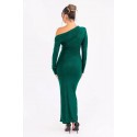 196720 GREEN COCKTAİL DRESS Fructary fabric