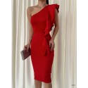 196848 RED DRESS SCUBA FABRIC