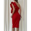 196848 RED DRESS SCUBA FABRIC