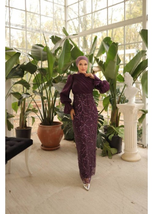 197057 PURPLE HIJAB ABİYE