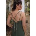 197083 KHAKI COCKTAİL DRESS