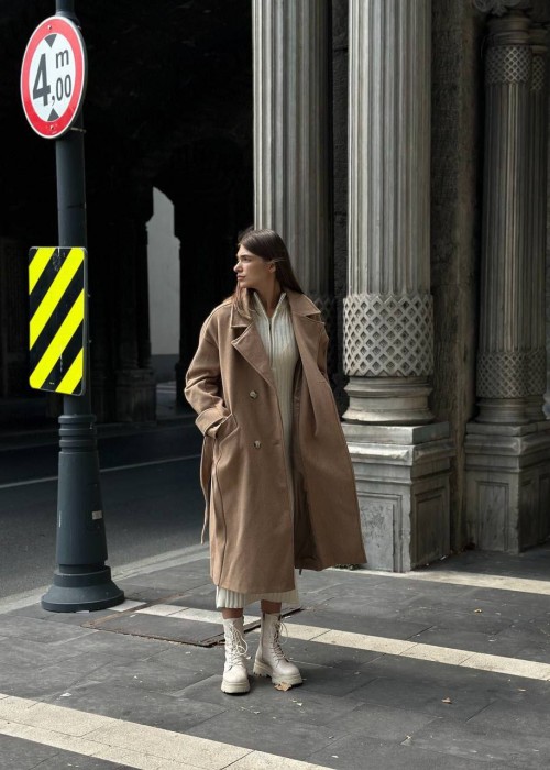 197244 CAMEL COAT COSCORE FABRIC